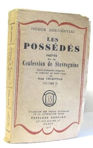 Seller image for Les possds suivis de la confession de stavroguine volume II for sale by crealivres