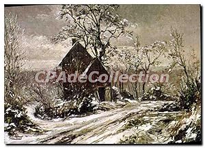 Bild des Verkufers fr Carte Postale Semi Moderne FRESSELINES soir de neige  Aigude ?uvre du peintre Gaston Thiery zum Verkauf von CPAPHIL