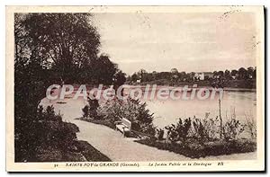 Bild des Verkufers fr Carte Postale Ancienne Ste Foy La Grande Le Jardin Public et la Dordogne zum Verkauf von CPAPHIL