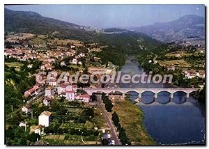 Carte Postale Semi Moderne Retournac Retournaguet vue générale Aerienne Camping Piscine