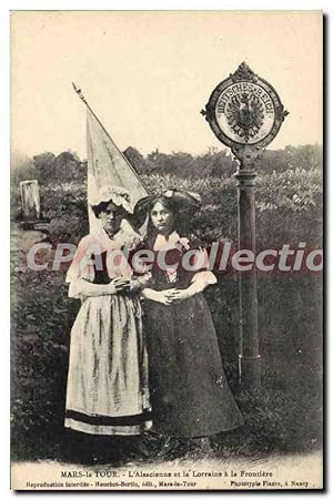 Carte Postale Ancienne Mars La Tour L'Alsacienne Et La Lorraine à la frontière