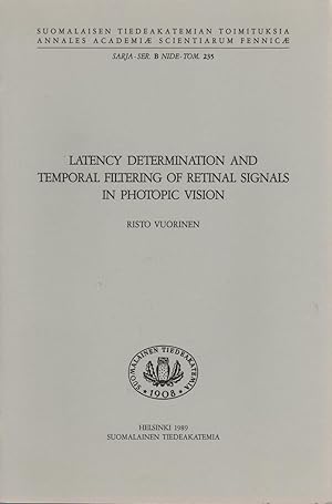 Latency determination and temporal filtering of retinal signals in photopic vision