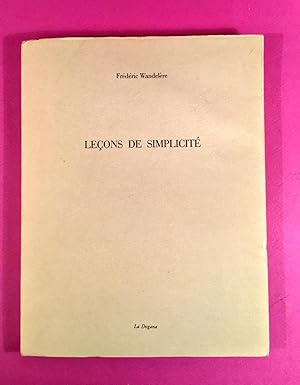 Leçons de simplicité.