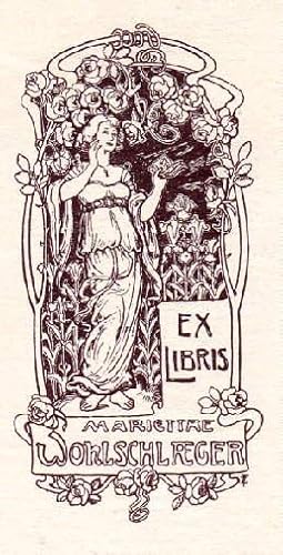 Bild des Verkufers fr Exlibris fr Marietta Wohlschlaeger. Klischedruck von Franz Xaver Zettler. zum Verkauf von Antiquariat Heinz Tessin