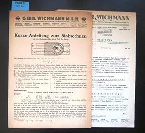 Seller image for Kurze Anleitung zum Stabrechnen. Mit der Rechnenstab-Uhr (nach Prof. Dr. Burg). for sale by Augusta-Antiquariat GbR