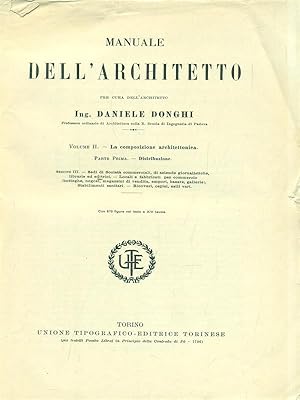 Imagen del vendedor de Manuale dell'Architetto. Volume II Parte prima a la venta por Librodifaccia