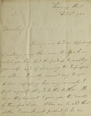 Seller image for Autograph Letter, Signed. To Henry Mackenzie (1745-1831) for sale by James Cummins Bookseller, ABAA