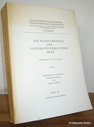 Die Handschriften der Universitätsbibliothek Graz. - Band 3: Nachträge und Register. Zusammengest...