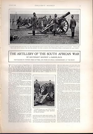 Seller image for PRINT: "The Artillery of the South African War By Lt. Godfrey L. Carden.".story & photos from Collier's Weekly; January 6, 1900 for sale by Dorley House Books, Inc.