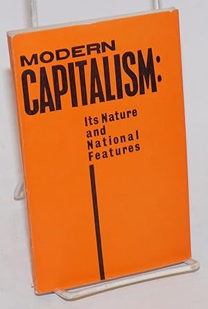 Imagen del vendedor de Modern Capitalism: Its Nature and National Features a la venta por Bolerium Books Inc.