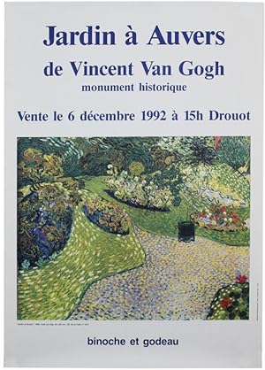 JARDIN A AUVERS DE VINCENT VAN GOGH. Vente le 6 Décembre 1992 à Drouot (Poster, cm 100x70):