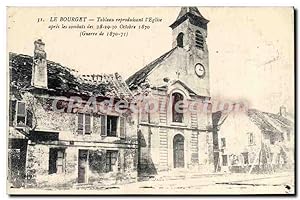 Seller image for Carte Postale Ancienne Le Bourget Tableau Reproduisant I'Eglise Aprs Les Combats des 28-29-30 octobre 1870 for sale by CPAPHIL