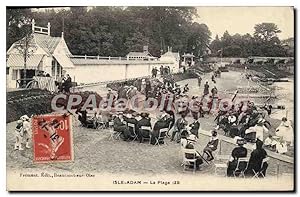 Carte Postale Ancienne L'Isle Adam La Plage