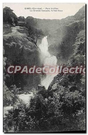 Image du vendeur pour Carte Postale Ancienne Gimel Parc Vuillier La Grande Cascade Fortes Eaux mis en vente par CPAPHIL