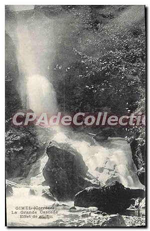 Image du vendeur pour Carte Postale Ancienne Gimel La Grande Cascade Effet De Nuit mis en vente par CPAPHIL