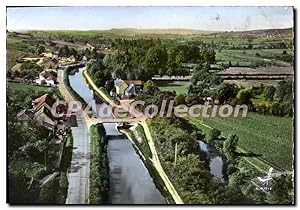 Carte Postale Semi Moderne En Avion Au Dessus de Cheilly les Maranges Saone et Loire Le Canal