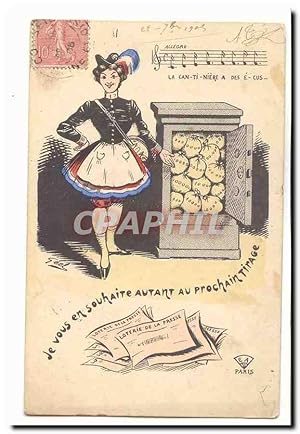 Seller image for Carte Postale Ancienne La cantiniere des Ecus Je vous en souhaite autant au prochain tirage (lotterie loto chance) for sale by CPAPHIL