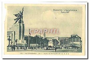Exposition internationale Paris 1937 Carte Postale Ancienne vue d'ensemble au 1er plan Le pavillo...