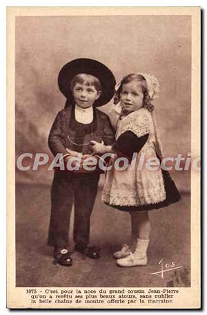 Image du vendeur pour Carte Postale Ancienne chaine de montre couple enfants bretons mis en vente par CPAPHIL