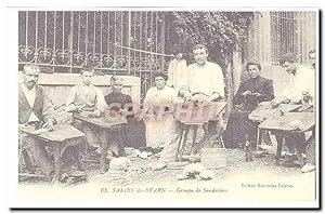 Reproduction Salies de Bearn Carte Postale Ancienne Groupe de sandaliers