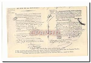 Seller image for Paris (1er) Carte Postale Ancienne conciergerie fac simle des actes authentiques Execution de la reine par Fouqier Tinville for sale by CPAPHIL