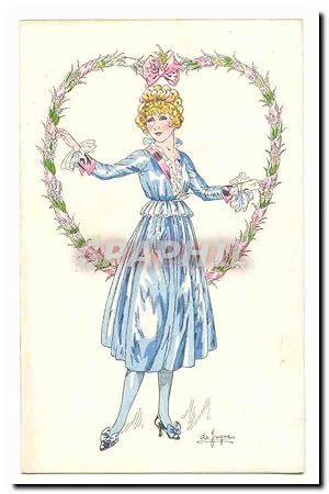 Image du vendeur pour Carte Postale Ancienne Femme (coiffe coeur mode fashion) par Picot mis en vente par CPAPHIL