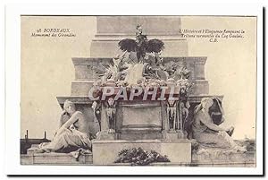 Seller image for Bordeaux Carte Postale Ancienne L'histoire et l'eloquence flanquant la Tribune surmontee du Coq Gaulois Monument des Girondins for sale by CPAPHIL