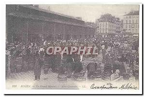 Reproduction Rouen Carte Postale Ancienne Le grand marche Allée centrale