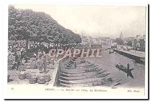 Amiens Carte Postale Ancienne Le marche sur l'eau les Hortillons (reproduction)