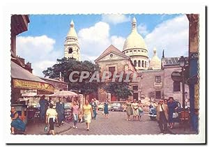 Paris (18eme) Carte Postale Ancienne Le Sacre Coeur de Montmartre et la place du Tertre