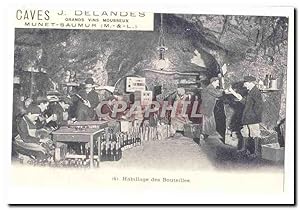 Immagine del venditore per Reproduction Caves J. Delandes Carte Postale Ancienne Habillage des bouteilles venduto da CPAPHIL