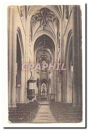 Mezieres Carte Postale Ancienne Intérieur de l'église