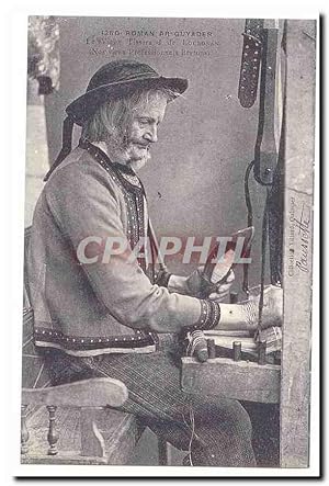 Imagen del vendedor de Reproduction Roman ar Guyadar Carte Postale Ancienne Le vieux tisserand de Locronan (nos vieux professionnels bretons) a la venta por CPAPHIL