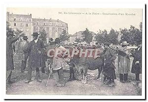 En Limousin Carte Postale Ancienne A la foire Conclusion d'un marche (reproduction)