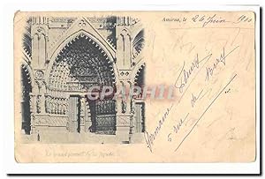 Amiens Carte Postale Ancienne Le grand portail de la façade