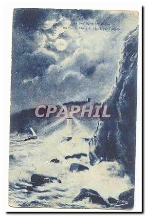 Immagine del venditore per La Bretagne artistique Carte Postale Ancienne Le phare du Legue par tempête (lighthouse) venduto da CPAPHIL