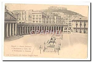 Bild des Verkufers fr Italie Italia Napoli Carte Postale Ancienne Piazza Plebiscito e Monument a Carlo III e Ferdinando I (CAnova) zum Verkauf von CPAPHIL