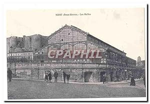 Niort Carte Postale Ancienne Les halles (reproduction)