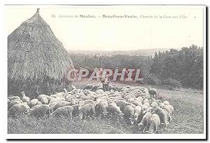Environs de Meulan Carte Postale Ancienne Breuil en VExin Chemin de la cave aux fees (moutons) (r...
