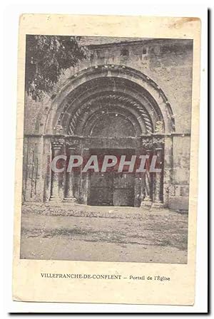 Bild des Verkufers fr Villefranche de Conflent Carte Postale Ancienne Portail de l'glise zum Verkauf von CPAPHIL