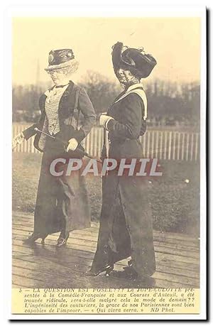 Image du vendeur pour Reproduction Carte Postale Ancienne La question est posee ? La jupe culotte prsentee a la comdie franaise (mode) mis en vente par CPAPHIL