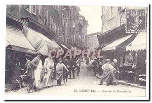 Limoges Carte Postale Ancienne Rue de la boucherie (reproduction)