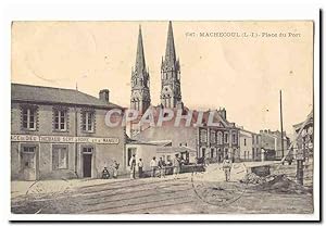 Bild des Verkufers fr MAchecoul Carte Postale Ancienne Place du port (anime) (Bar Cafe Cafe Thebaud Sert a Boir et a manger !) zum Verkauf von CPAPHIL