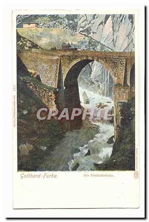 Bild des Verkufers fr Suisse Carte Postale Ancienne gotthard Furka Die Teufelsbrucke zum Verkauf von CPAPHIL