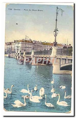 Imagen del vendedor de Suisse Carte Postale Ancienne Geneve Pont du Mont Blanc (cygnes swan) a la venta por CPAPHIL