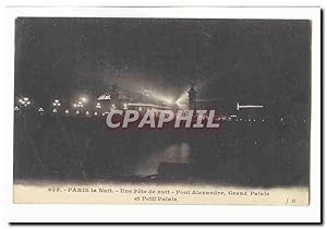 Image du vendeur pour Paris (8eme) Carte Postale Ancienne Paris la nuit une fte de nuit Pont Alexandre Grand Palais et petit palais mis en vente par CPAPHIL