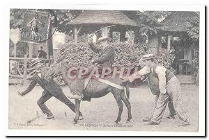 Seller image for Robinson Carte Postale Ancienne L'ane recalcitrant (reprodution) for sale by CPAPHIL