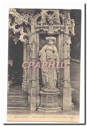 Eglise de Brou Carte Postale Ancienne Figure du Mausolee de Philibert le Beau (detail)