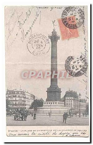 Seller image for Paris (10eme) Carte Postale Ancienne La place de la Bastille et la colonne de juillet for sale by CPAPHIL