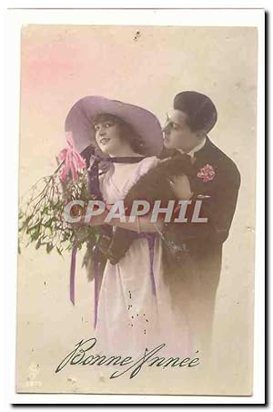 Seller image for Carte Postale Ancienne Fantaisie Bonne anne (couple) for sale by CPAPHIL